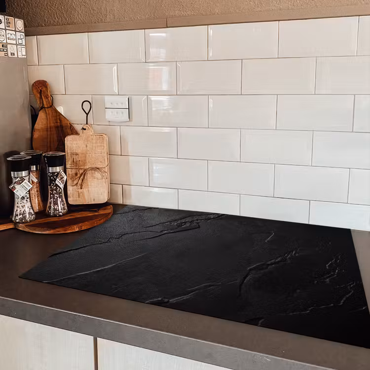 Zwart - Steen - Beton Inductie beschermer vinyl 3mm klein -sfeer3