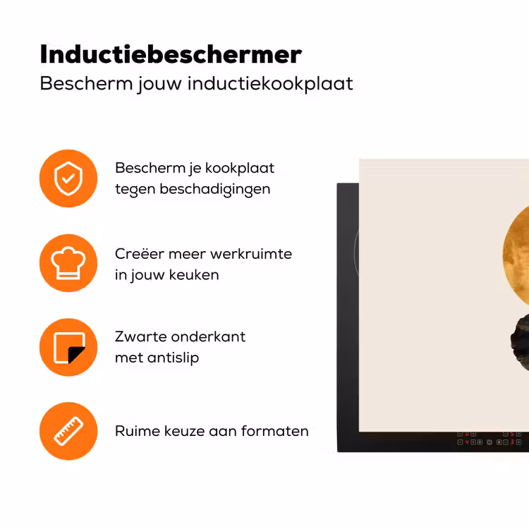 Zwarte kolibrie - Bloem - Gouden cirkel Inductie beschermer vinyl 3mm klein -zzzzzzz-td-ups