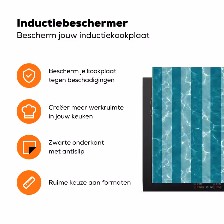 Zwembad - Strepen - Groen Inductie beschermer vinyl 3mm klein 276 -zzzzzzz-td-ups