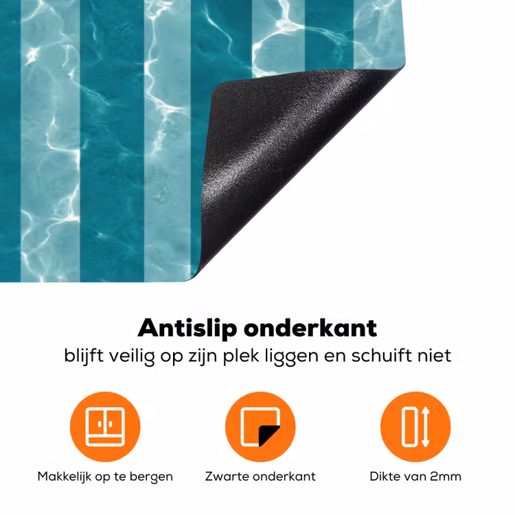Zwembad - Strepen - Groen Inductie beschermer vinyl 3mm klein 276 -zzzzzzz-td-onderkant