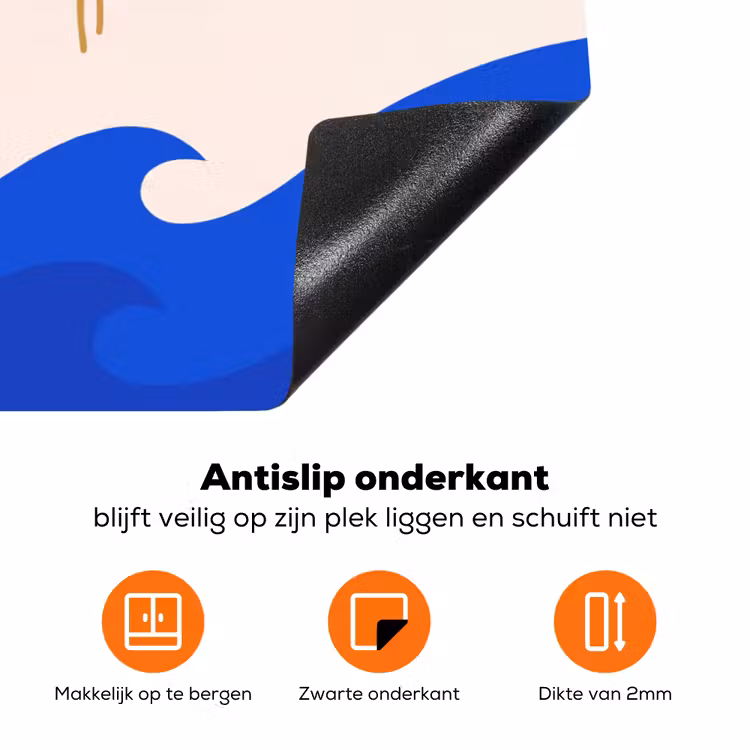 Zwemkleding - Zee - Zomer - Illustratie - Geel Inductie beschermer vinyl 3mm klein -zzzzzzz-td-onderkant