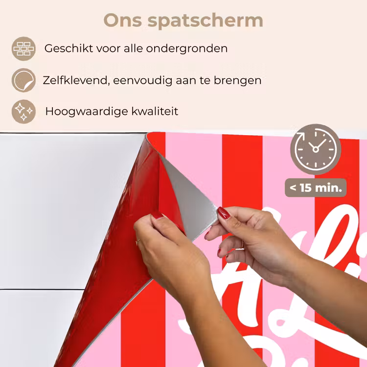A Little Break - Strepen - Rood - Roze keuken achterwand spatscherm klein -spatscherm_NL