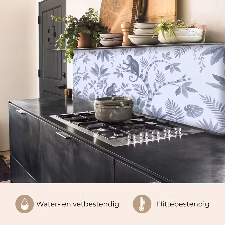 Aap - Boom - Bladeren - Jungle - Illustratie keuken achterwand 2 middel -usp_NL