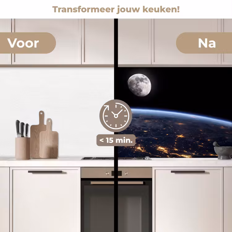 Keuken achterwand - Aarde - Nacht - Ruimte - Aarde - Nacht - Ruimte keuken achterwand 2 middel