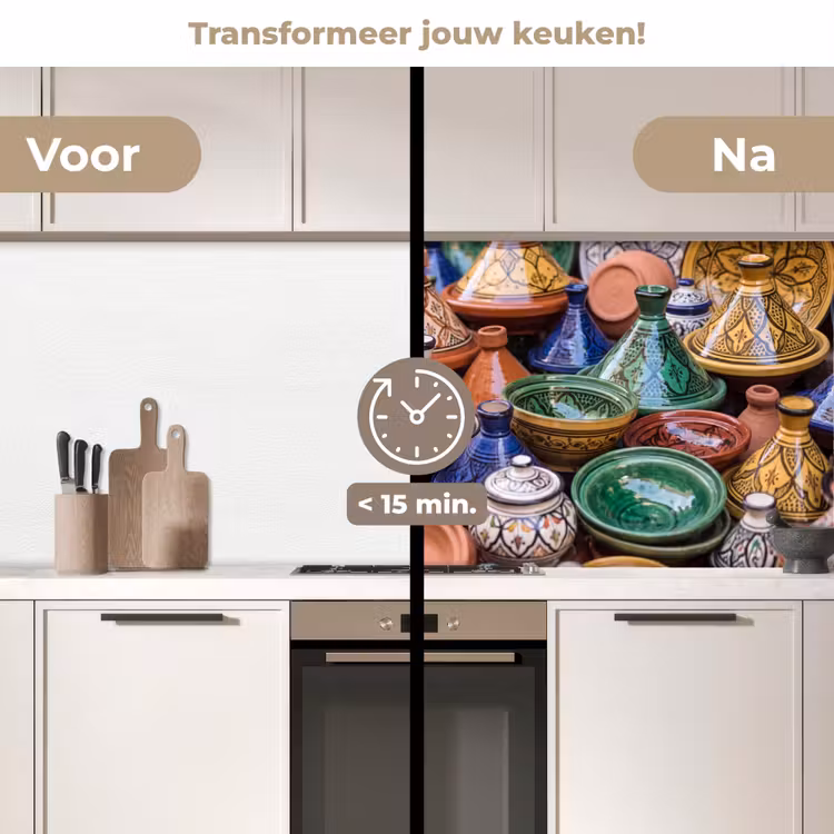 Keuken achterwand - Aardewerk - Kleurrijk - Patroon - Aardewerk - Kleurrijk - Patroon keuken achterwand 2 middel