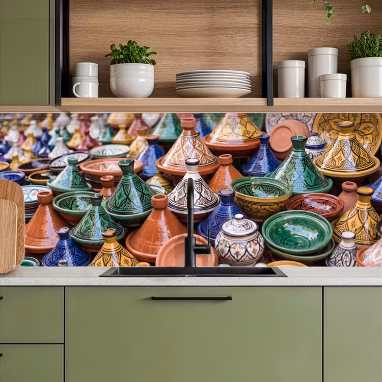 Keuken achterwand - Aardewerk - Kleurrijk - Patroon - Aardewerk - Kleurrijk - Patroon keuken achterwand 2 middel