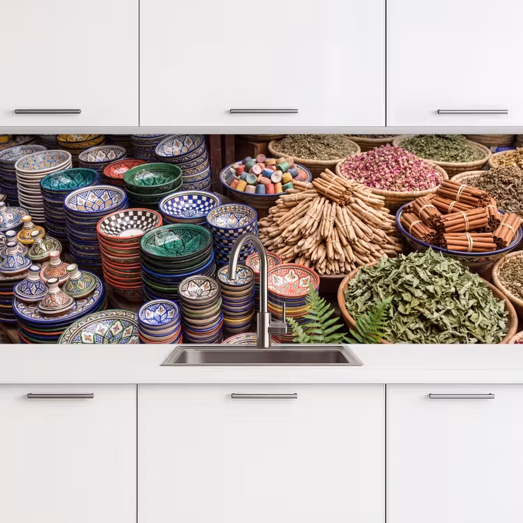 Keuken achterwand - Aardewerk - Oosters - Kleurrijk - Aardewerk - Oosters - Kleurrijk keuken achterwand 2 middel