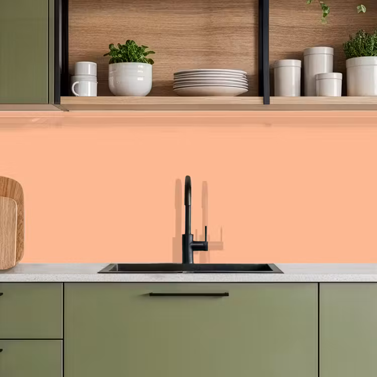 Abrikoos - Roze - Pastel - Effen - Kleur keuken achterwand 2 middel 871 -sfeer3