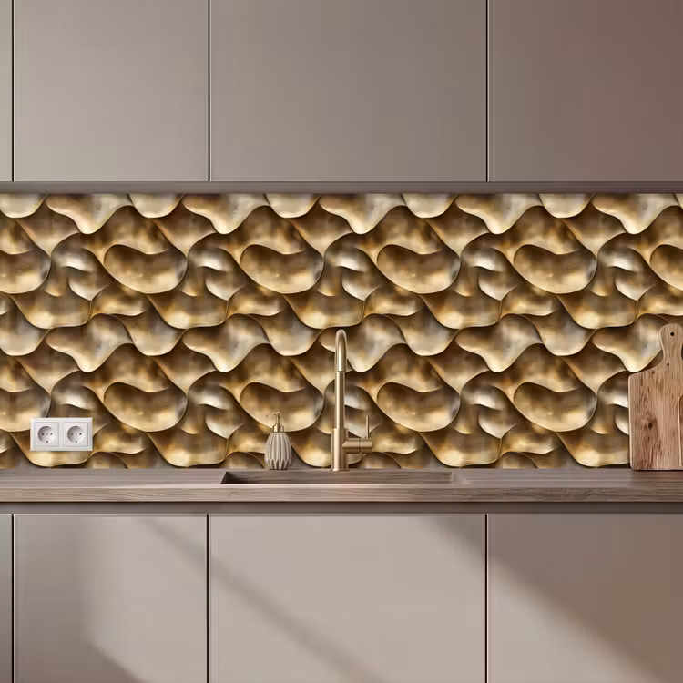 Abstract - Antiek - Goud keuken achterwand 2 middel 871 zz_3dshopping