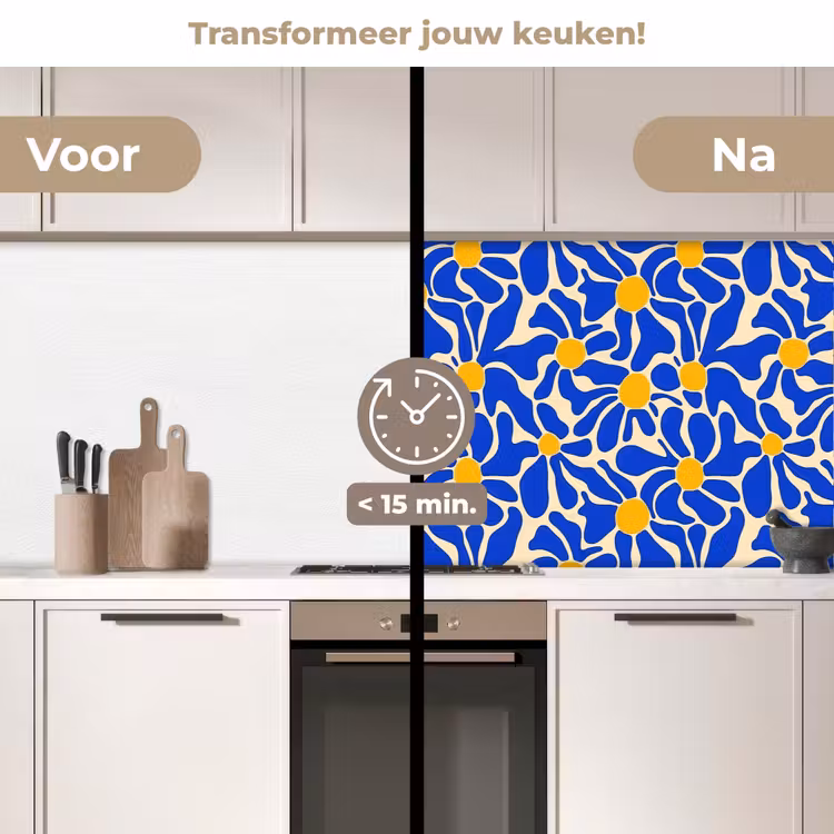 Abstract - Bloem - Blauw keuken achterwand 2 middel 871 -voor-na2_NL