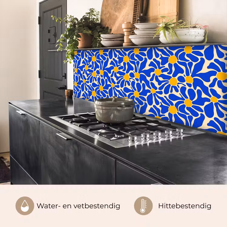 Abstract - Bloem - Blauw keuken achterwand 2 middel 871 -usp_NL