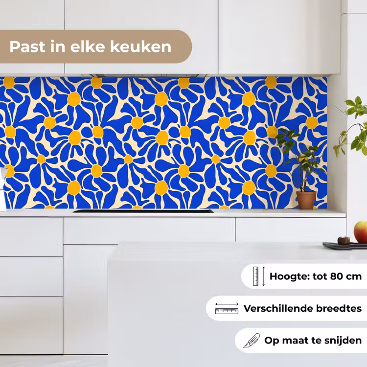 Abstract - Bloem - Blauw keuken achterwand 2 middel 871 -sfeer4_NL