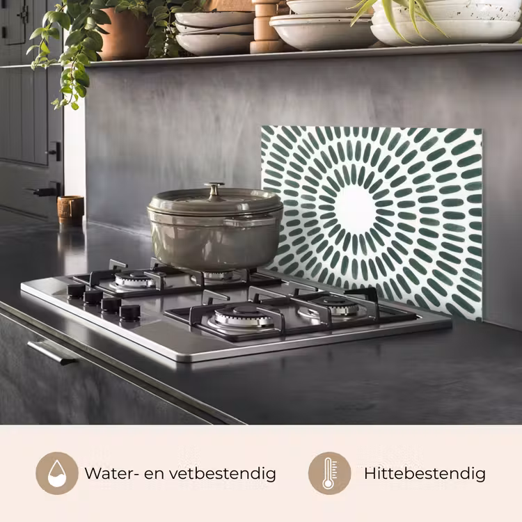 Abstract - Cirkel - Patroon - Modern - Groen keuken achterwand spatscherm klein -usp_NL