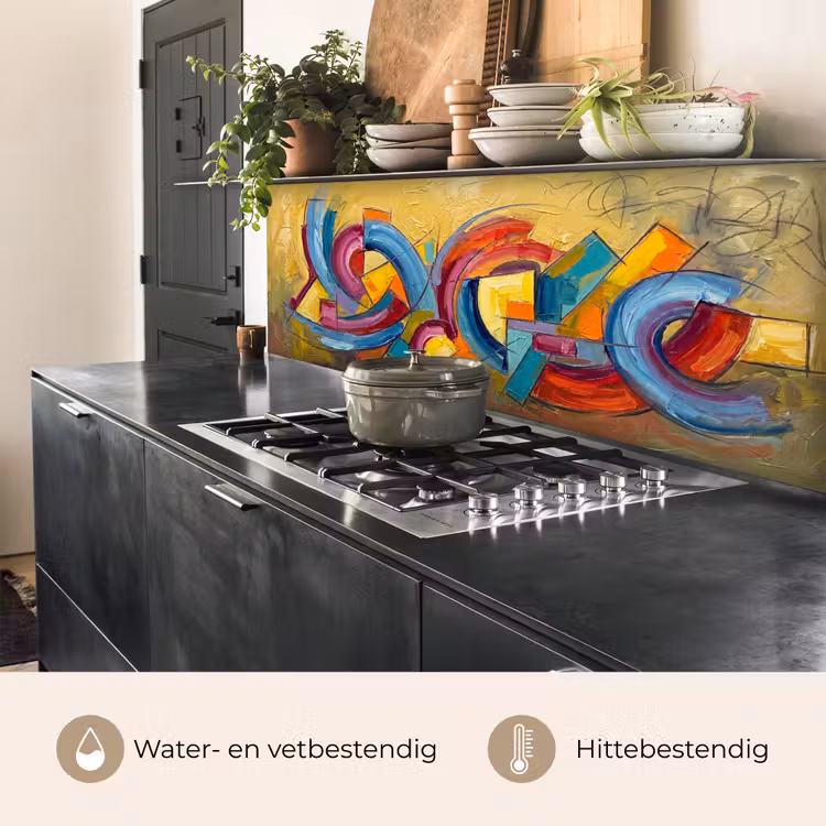 Abstract - Cirkels - Schilderij - Kleurrijk - Dynamisch keuken achterwand 2 middel -usp_NL