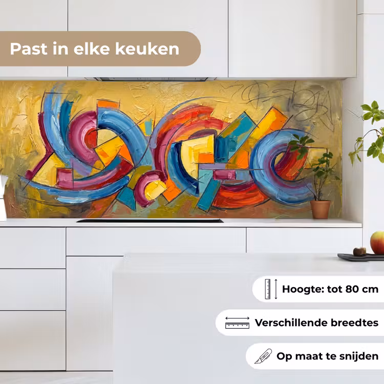 Abstract - Cirkels - Schilderij - Kleurrijk - Dynamisch keuken achterwand 2 middel -sfeer4_NL