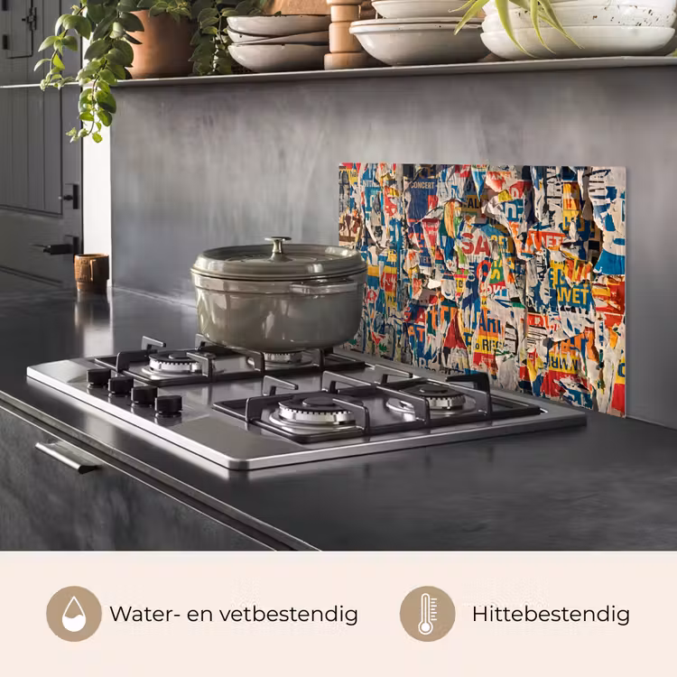 Abstract - Gelaagd papier - Urban - Modern - Kleurrijk keuken achterwand spatscherm klein -usp_NL