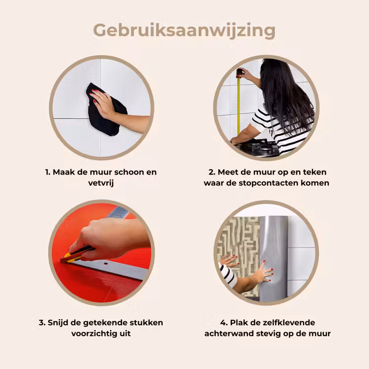 Abstract - Geometrisch - Groen keuken achterwand 2 middel 871 -gebruiksaanwijzing_NL