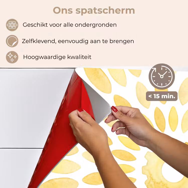 Abstract - Geometrisch - Stralend - Geel keuken achterwand spatscherm klein -spatscherm_NL