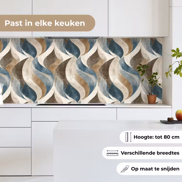 Abstract - Golven - Kleurrijk keuken achterwand 2 middel 871 -sfeer4_NL