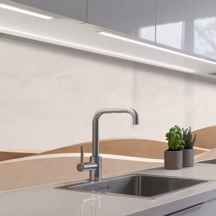 Abstract - Golven - Modern - Beige keuken achterwand 2 middel -3d_schuin