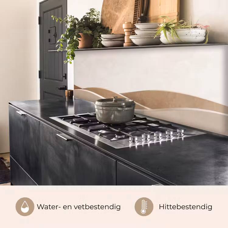 Abstract - Golven - Modern - Beige keuken achterwand 2 middel -usp_NL