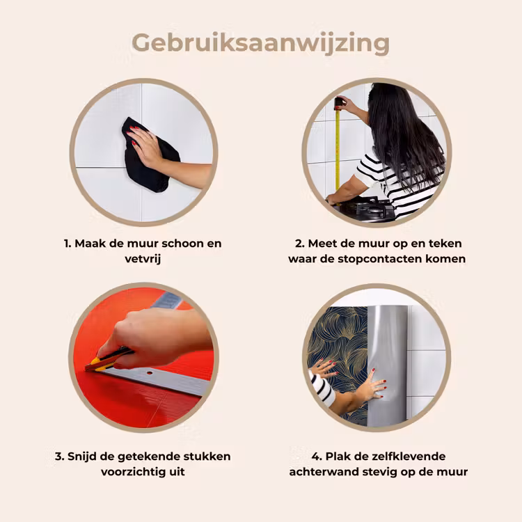Abstract - Lijnen - Blauw - Goud keuken achterwand 2 middel 871 -gebruiksaanwijzing_NL