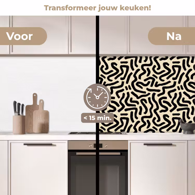 Abstract - Lijnen - Zwart keuken achterwand 2 middel 871 -voor-na2_NL
