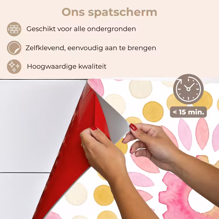 Abstract - Mandala - Kunst - Modern - Roze keuken achterwand spatscherm klein -spatscherm_NL