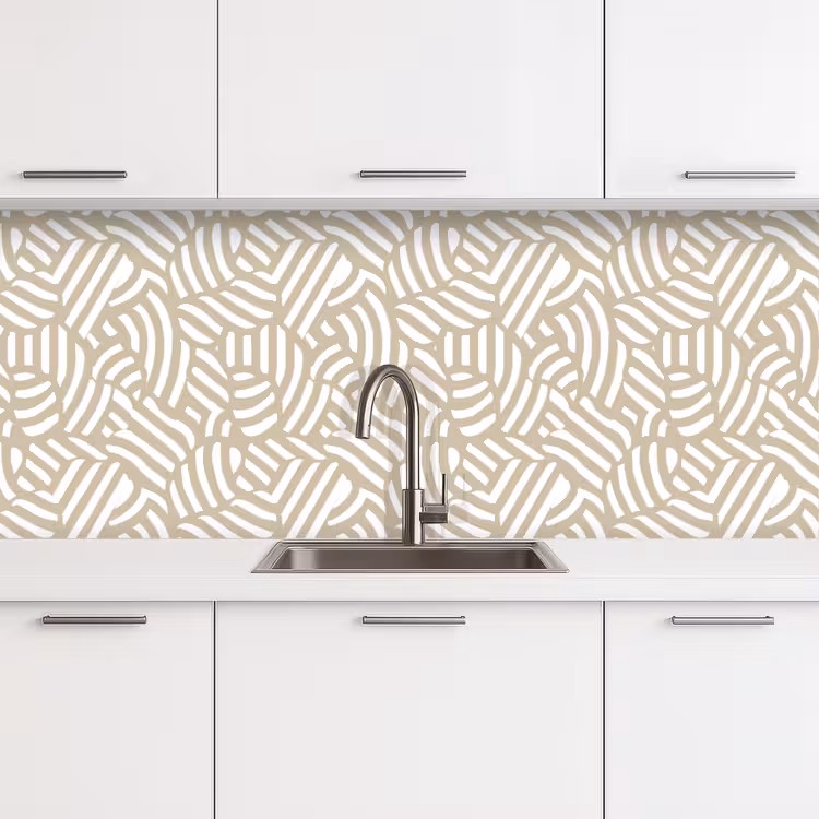 Abstract - Modern - Beige keuken achterwand 2 middel 871 -3d