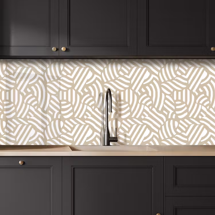 Abstract - Modern - Beige keuken achterwand 2 middel 871 -sfeer1