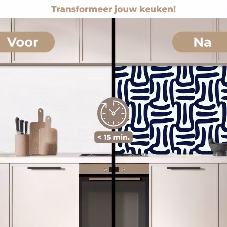 Abstract - Modern - Blauw keuken achterwand 2 middel 871 -voor-na2_NL