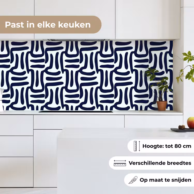 Abstract - Modern - Blauw keuken achterwand 2 middel 871 -sfeer4_NL