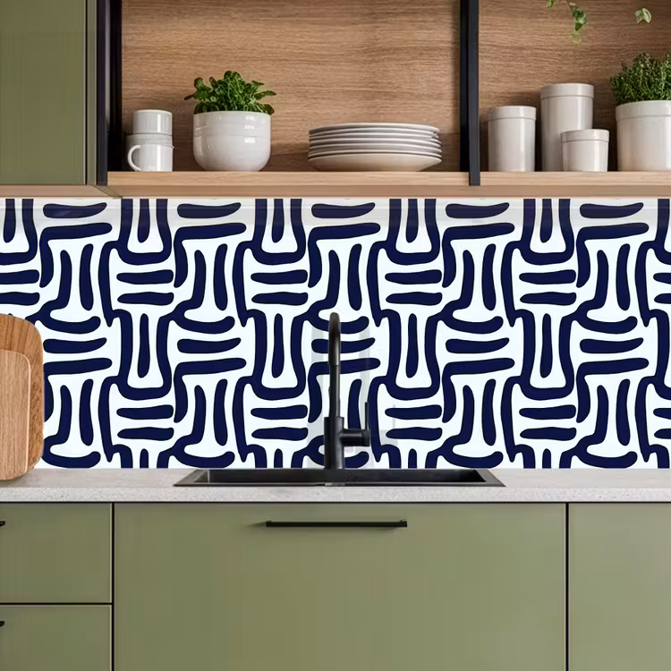 Abstract - Modern - Blauw keuken achterwand 2 middel 871 -sfeer3