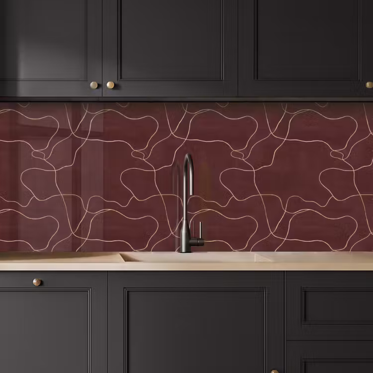 Abstract - Modern - Bruin keuken achterwand 2 middel 871 -sfeer1