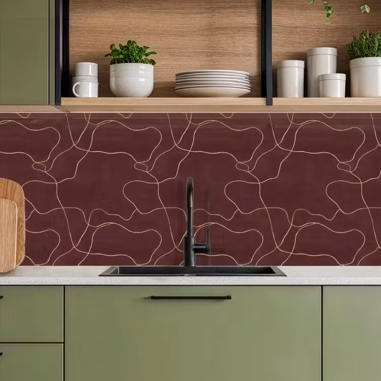 Abstract - Modern - Bruin keuken achterwand 2 middel 871 -sfeer3