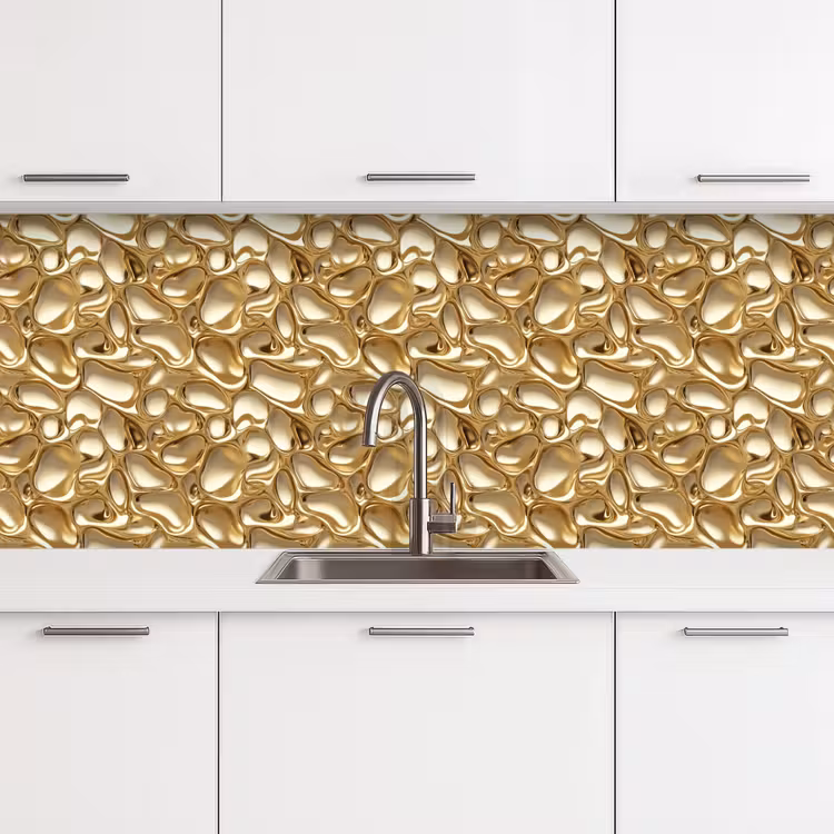 Abstract - Modern - Goud keuken achterwand 2 middel 871 -3d