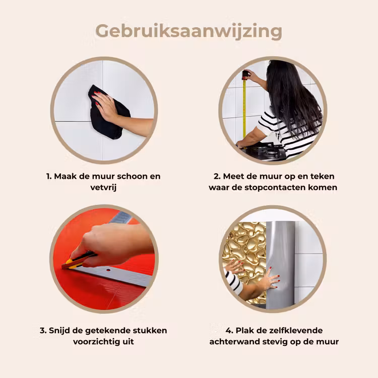 Abstract - Modern - Goud keuken achterwand 2 middel 871 -gebruiksaanwijzing_NL