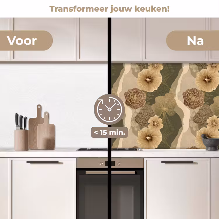 Abstract - Modern - Groen keuken achterwand 2 middel 871 -voor-na2_NL