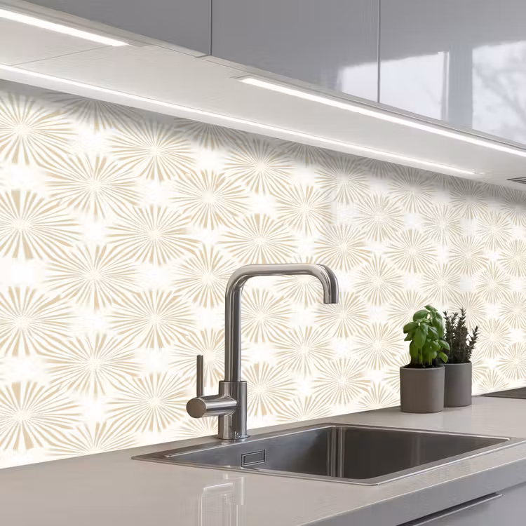 Abstract - Motief - Beige keuken achterwand 2 middel 871 -3d_schuin