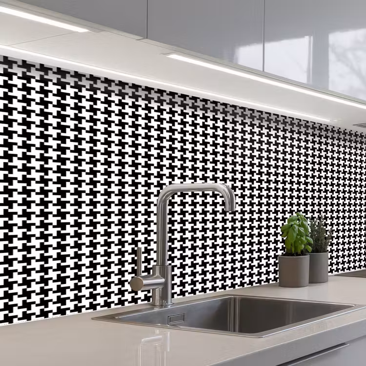 Abstract - Patronen - Design keuken achterwand 2 middel 871 -3d_schuin