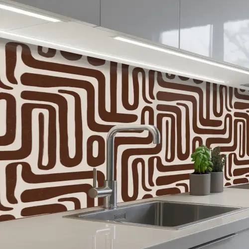 Abstract - Patroon - Bruin keuken achterwand 2 middel 871 -3d_schuin