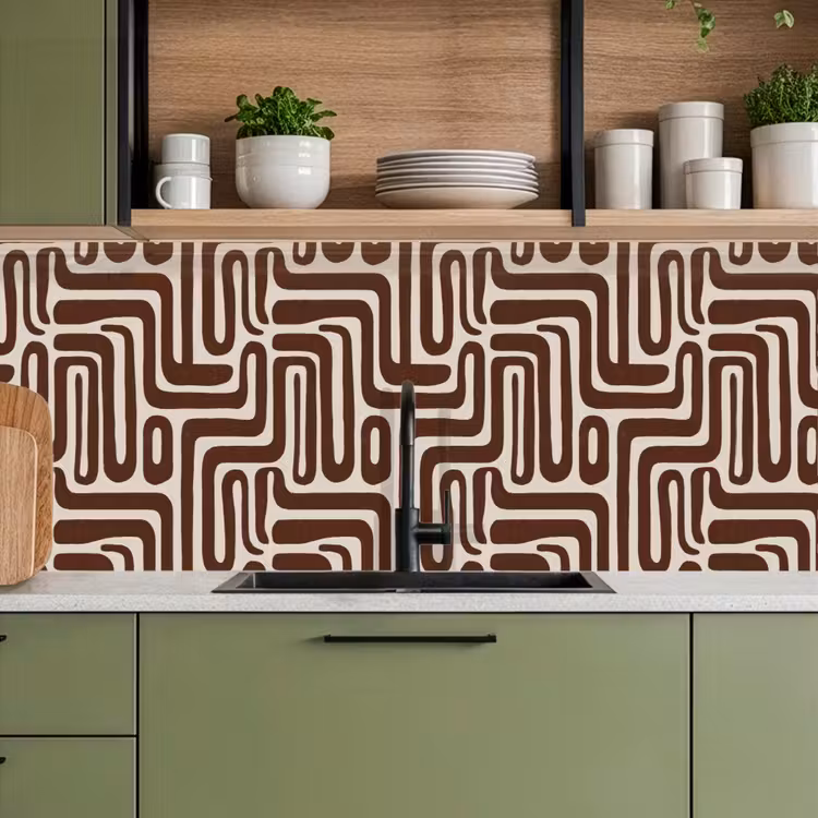 Abstract - Patroon - Bruin keuken achterwand 2 middel 871 -sfeer3