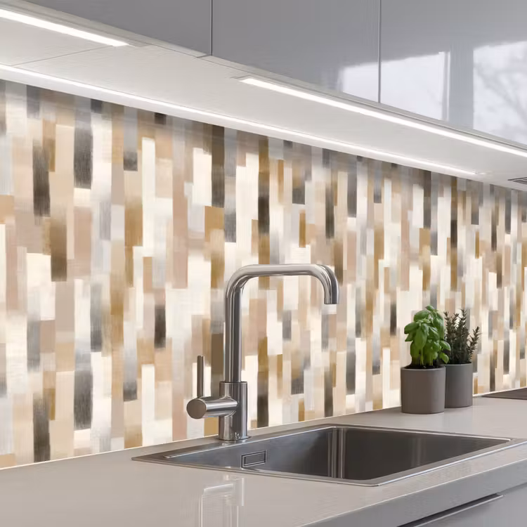 Abstract - Patroon - Kwaststreken keuken achterwand 2 middel 871 -3d_schuin