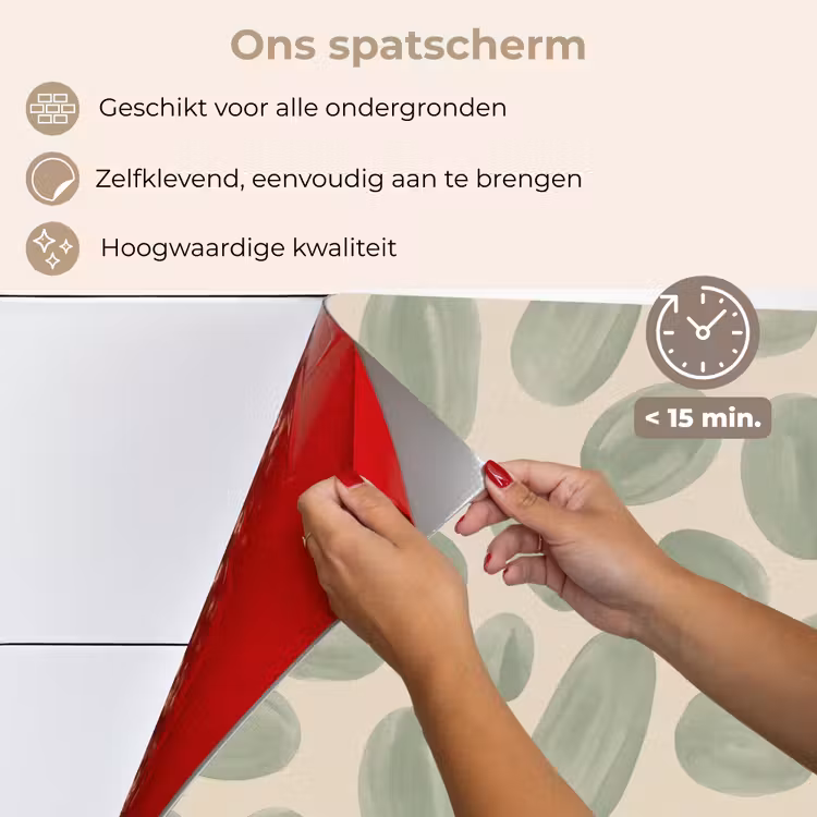Abstract - Patroon - Organisch - Groen - Modern keuken achterwand spatscherm klein -spatscherm_NL