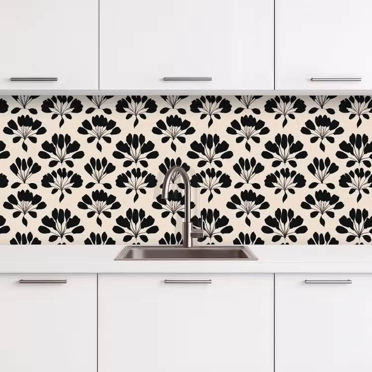 Abstract - Patroon - Zwart keuken achterwand 2 middel 871 -3d