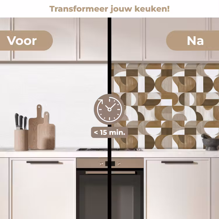 Abstract - Retro - Bruin keuken achterwand 2 middel 871 -voor-na2_NL
