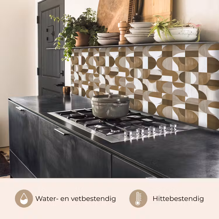 Abstract - Retro - Bruin keuken achterwand 2 middel 871 -usp_NL