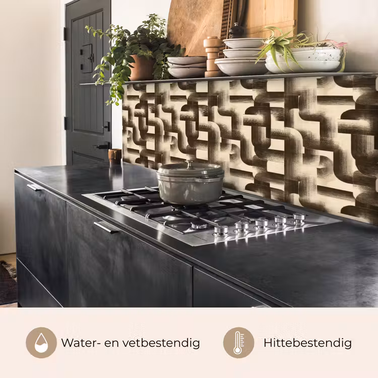Abstract - Retro - Zwart keuken achterwand 2 middel 871 -usp_NL
