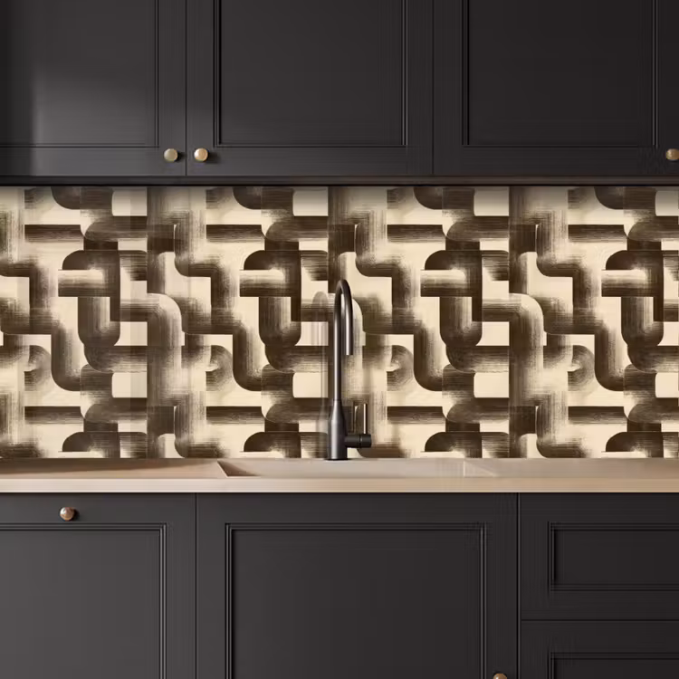 Abstract - Retro - Zwart keuken achterwand 2 middel 871 -sfeer1