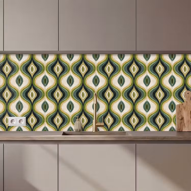 Abstract - Ritmisch - Groen keuken achterwand 2 middel 871 zz_3dshopping